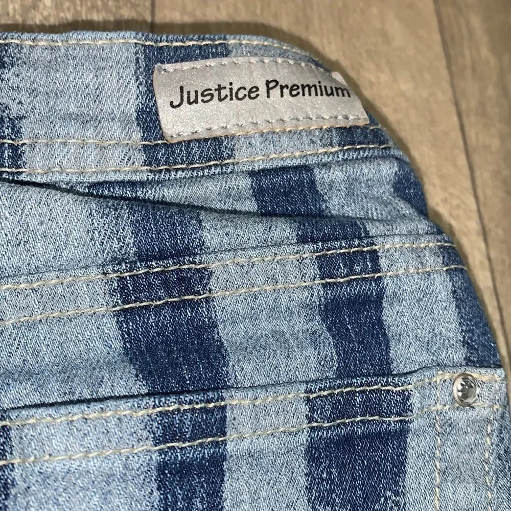Girls Justice Premium Striped Straight Jeans‎